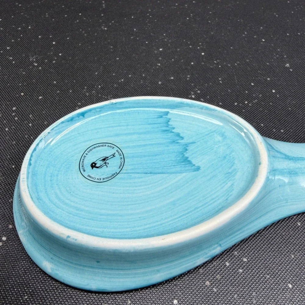 Anthropologie Abstract Floral Ceramic Spoon Rest Colorful Painterly Kitchen